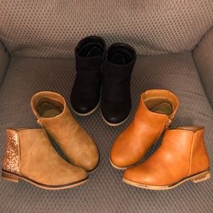Set of three size 8 Cat & Jack toddler girl boots